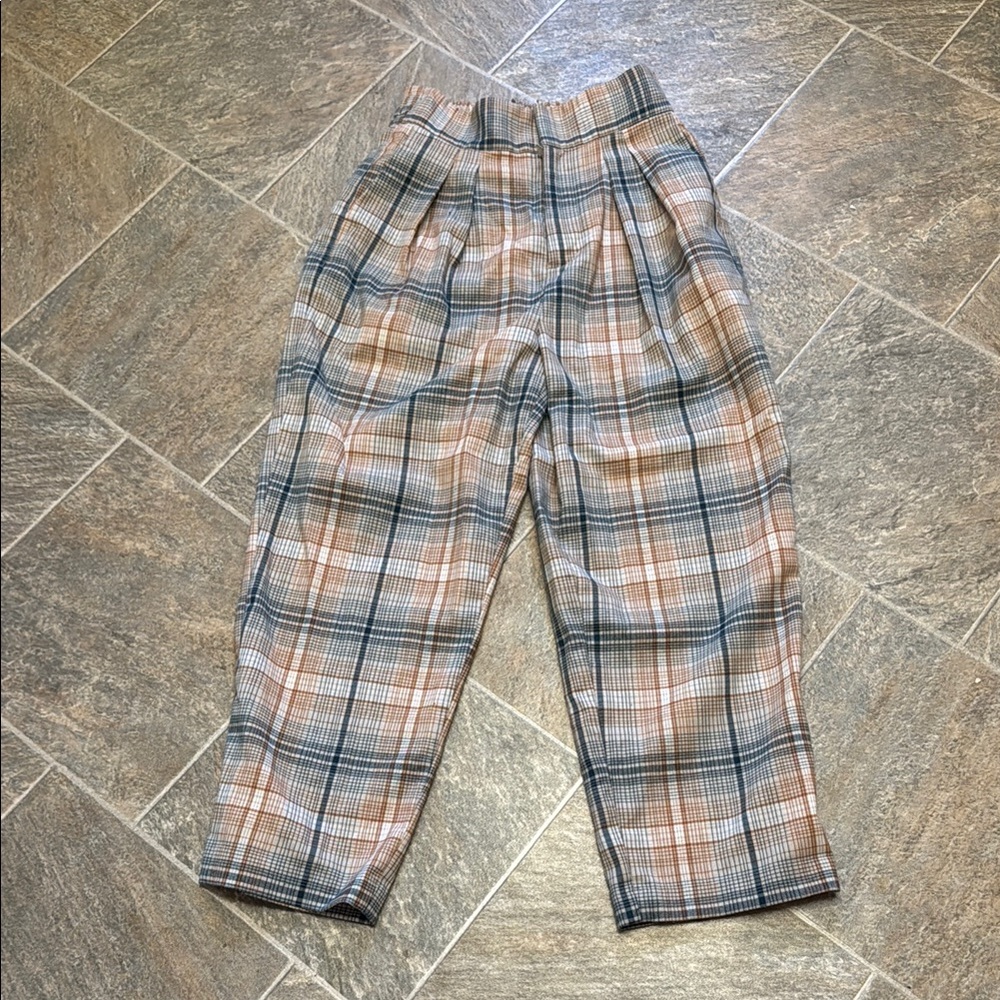 Plaid Women’s  Bottoms in Tan and Gray